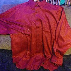 Men's Burgandy Sateen Dress Shirt